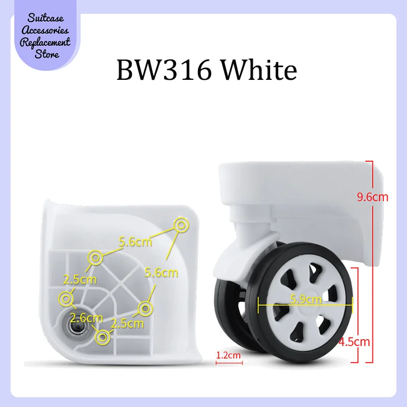 Geschikt voor MUSIC TRAVELS BW316 Universele wieltrolleywielvervangingsaccessoires Roller Travel Case Quiet Wear Pulley