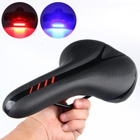 Road Bike Saddle MTB Bicycle Seat With Warning Taillight Durable USB Charging Light Cycling Breathable Soft Seat Cushion