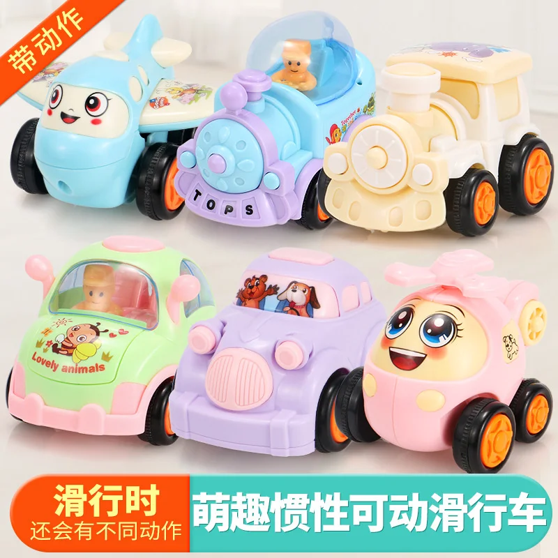 

Baby toy car Children's inertia car 1-3 year old puzzle train airplane model combination set gift