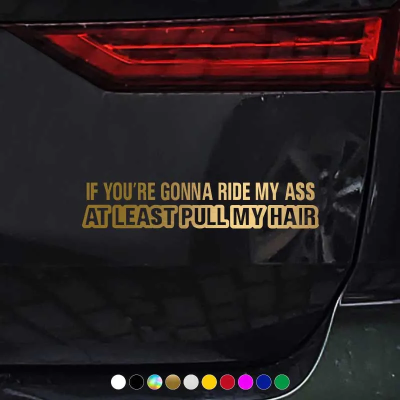 Funny Car Sticker - Ride My Ass, Pull My Hair Vinyl Decal for Car Styling view 4