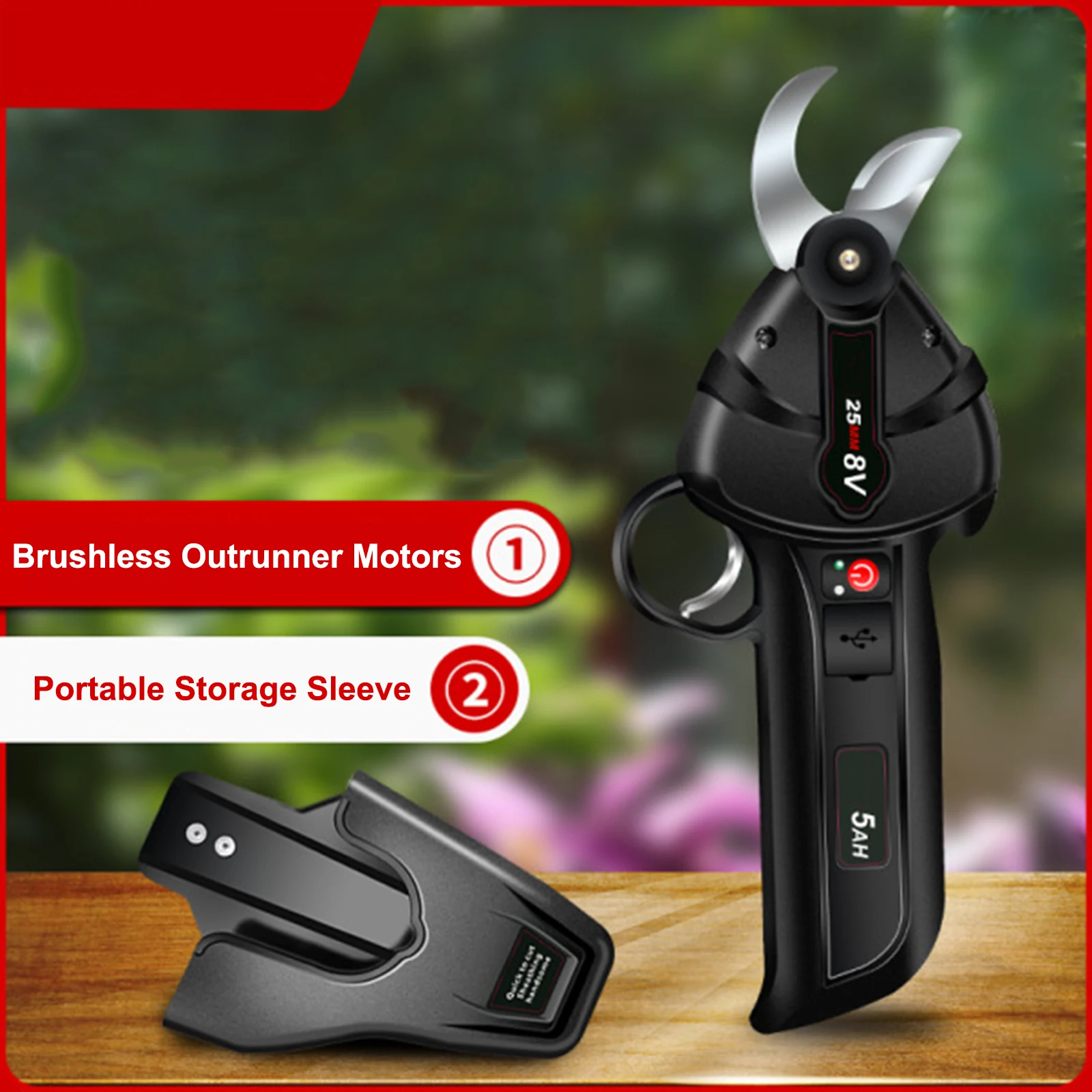 

New Protable Electric Hedge Trimmer Rechargeable Fruit Tree Pruning Shears Home Garden Electric Scissor Garden Pruning Tools