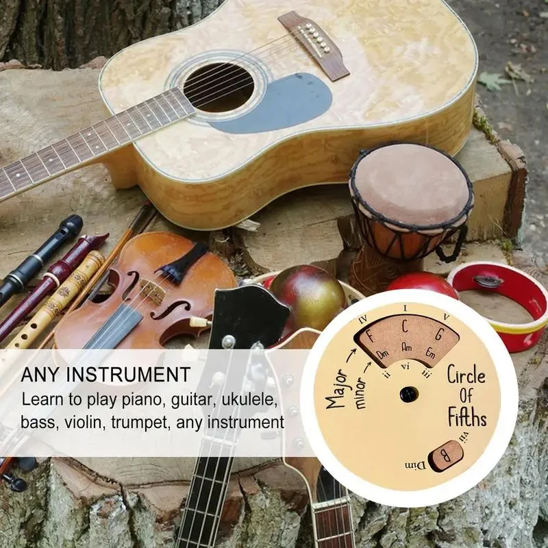 New Wooden  Tool Musical Instruments Circle Of Fifths Wheel Guitar Chord Wheel And Accessories Chord Wheel For Musicians - view 3