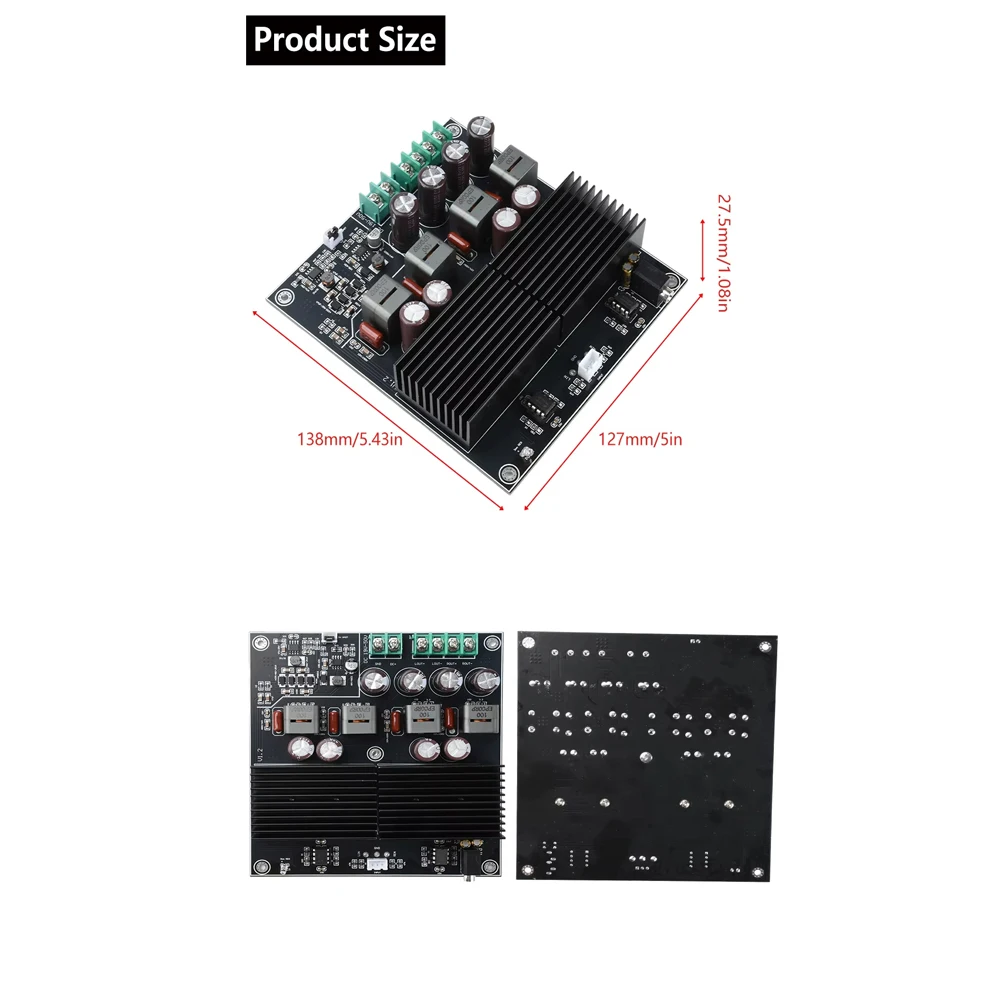 

TPA3255 Stereo Amplifier Board 2 Channel 600W+600W Class D Digital Power Amplifier Electronic Kit