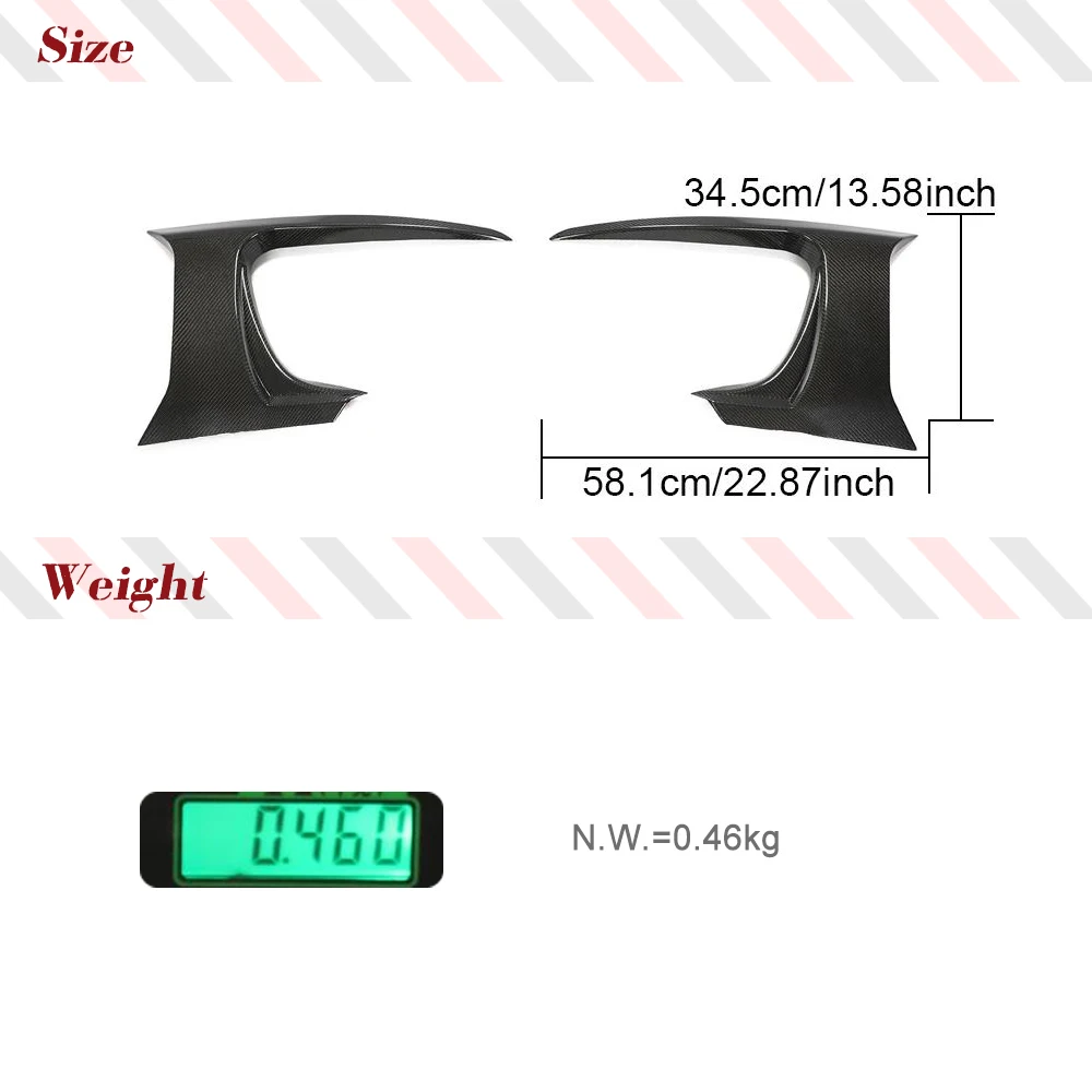 Trim Ventilasi Udara Bumper Depan Mobil Serat Karbon untuk Jaguar F-TYPE 2 Pintu 2017-2019 Penutup Asupan Saluran Udara Canard Depan Otomatis Mobil