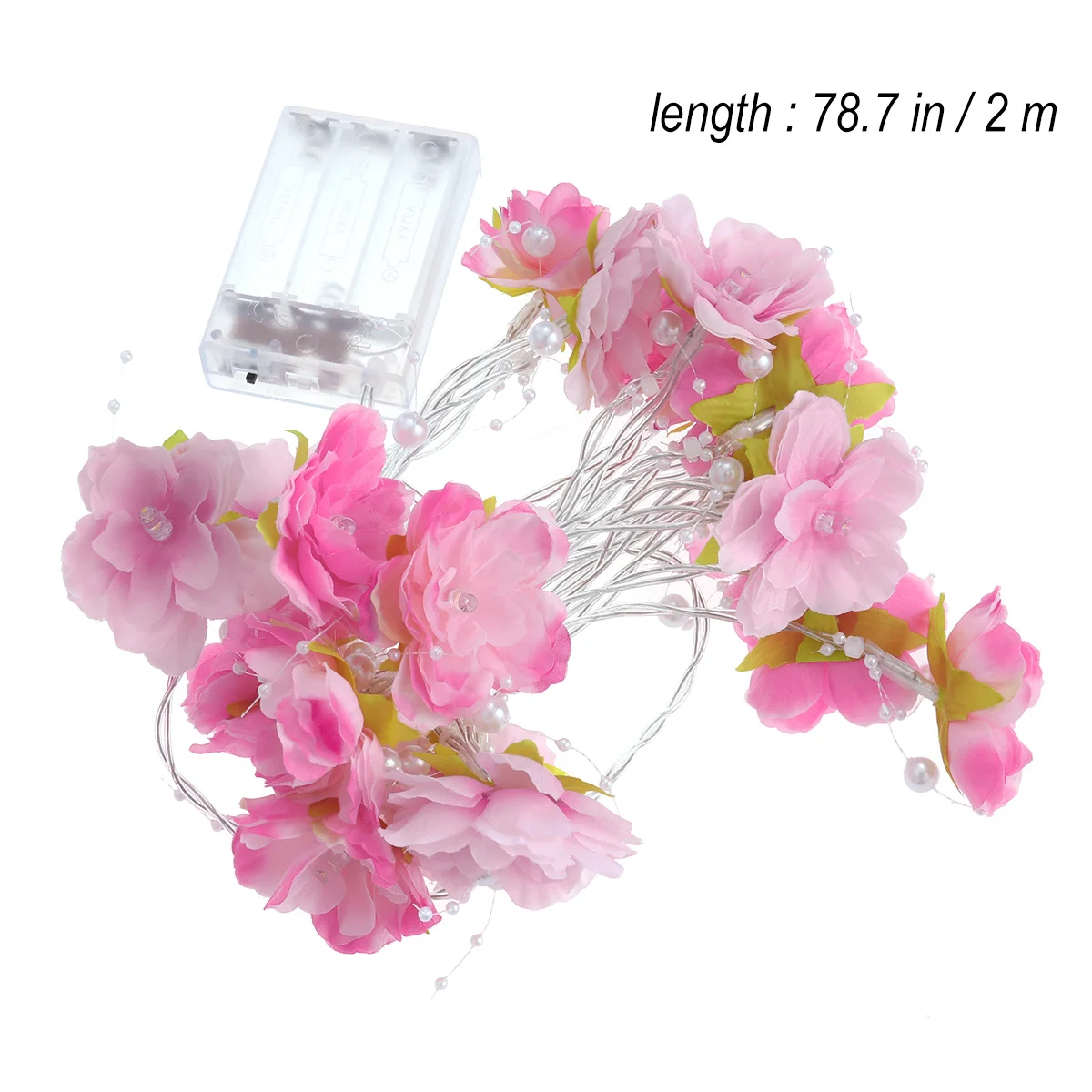 20 مصباح LED على شكل زهرة يعمل على سلسلة أضواء للديكور الداخلي وعيد الميلاد وحفلات الزفاف وأعياد الميلاد وحفلات المنزل باللون الوردي #5
