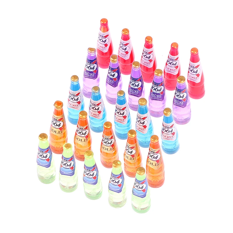 5 Buah 1/12 Miniatur Rumah Boneka Mini Resin Botol Minum Botol Anggur Simulasi Minuman Model Mainan Bermain Boneka Rumah Boneka Aksesoris