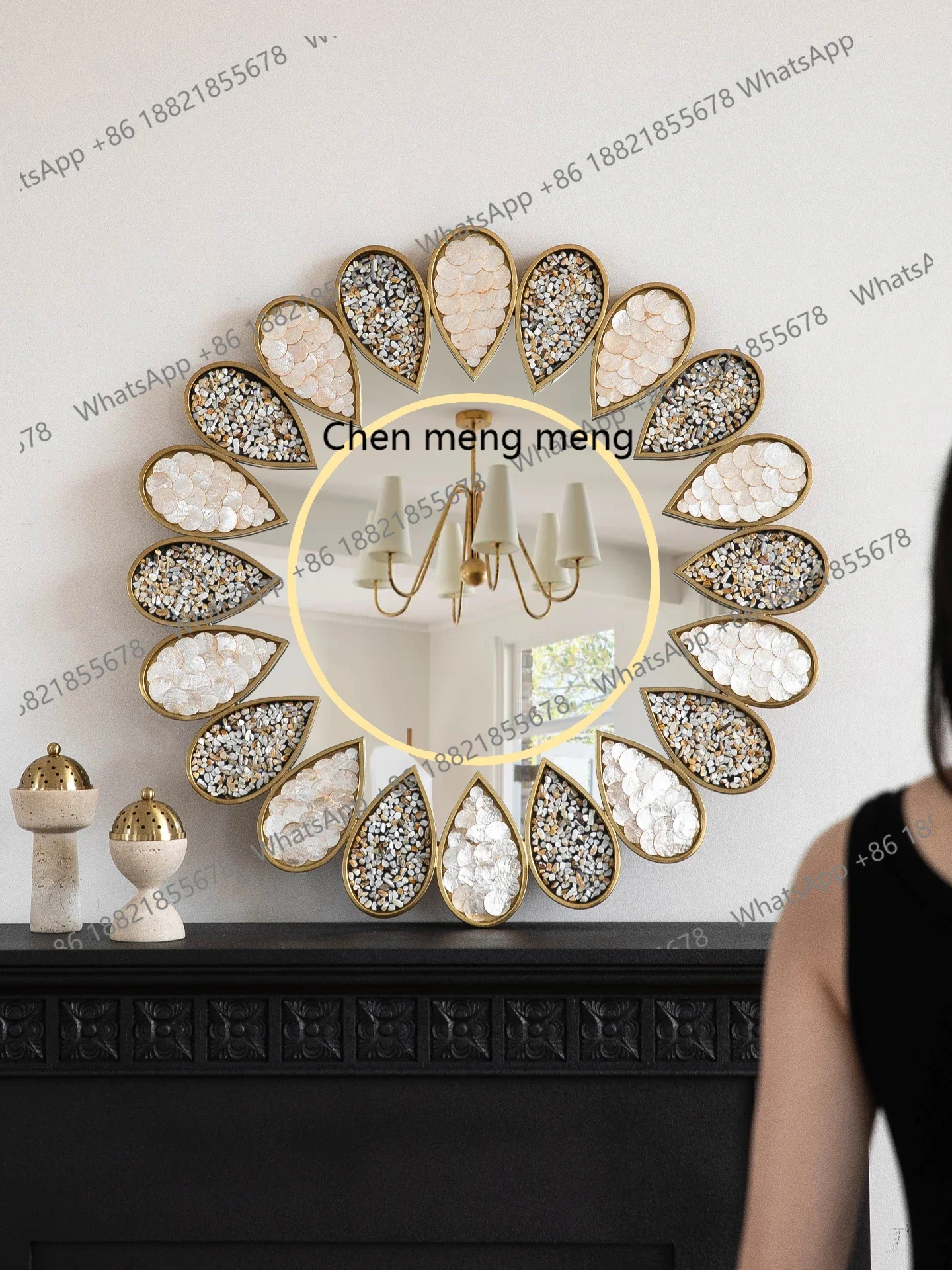 

LED Lighted Decorative Bedroom Vanity Makeup Wash Basin Wall Mounted Bathroom Round Mirror