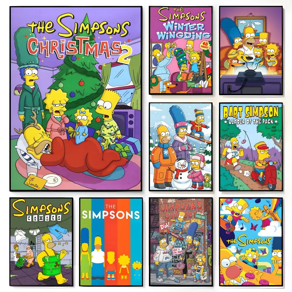 Ikonisches, humorvolles amerikanisches Cartoon-Poster „The S-Simpsons“, amerikanisches Film-Wandbild, Wanddekoration für Zuhause, Kinderzimmer, Druck