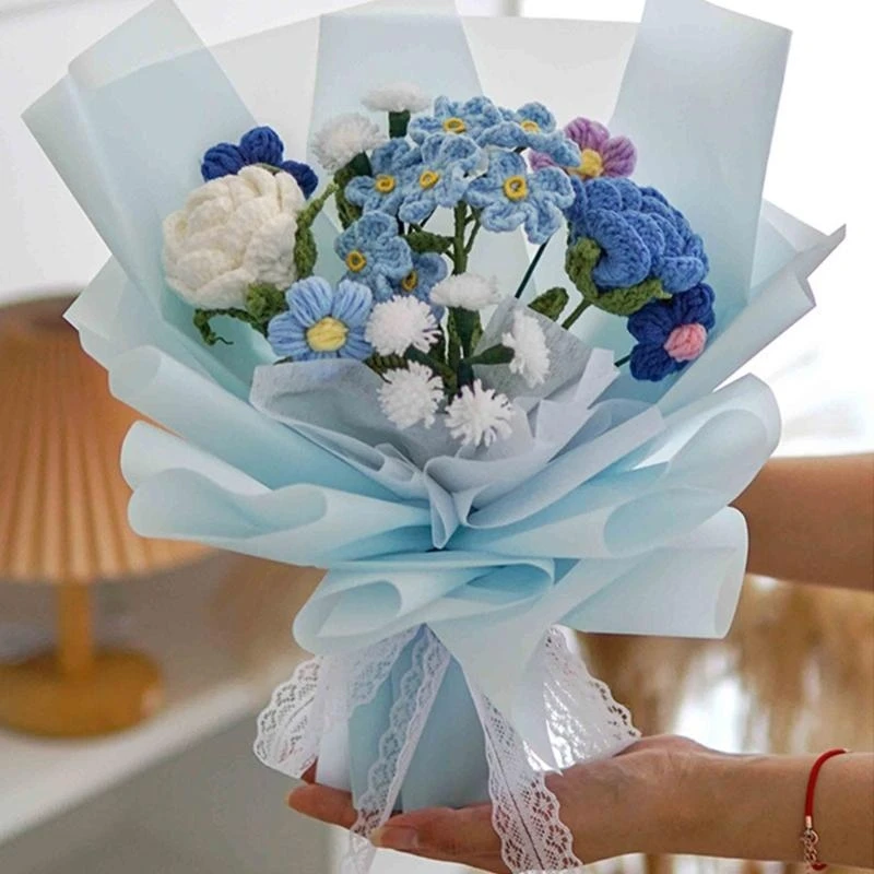 

Ручной работы вязаный крючком цветочный букет украшения для свадебного украшения 15UB