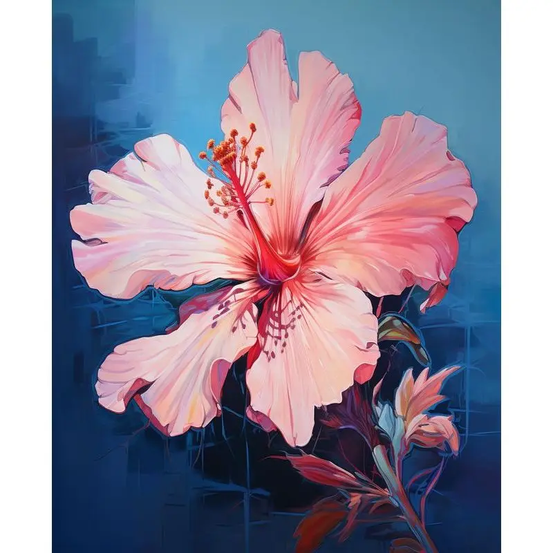 

PhotoCustom Painting By Numbers Pink Flowers Kit Handpaint Diy Acrylic Paint By Number Art Gift Home Decoration