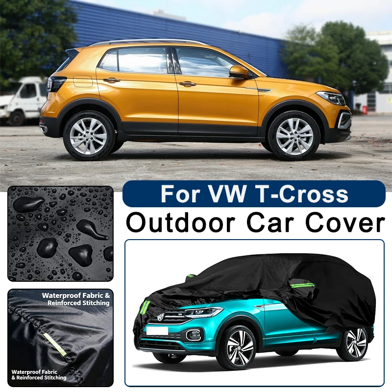 

Outdoor Car Cover Waterproof Dustproof UV Sun Protection, Full Car Protector Exterior Accessories For Volkswagen T-Cross C11