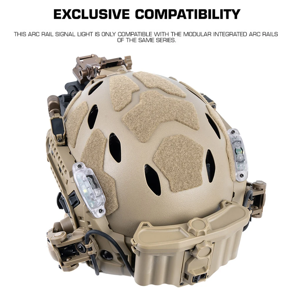 Luz táctica para casco, luz de señal de riel de arco, linterna LED IR/blanca para entrenamiento Militar Airsoft, casco Modular rápido, 2 uds. - imagen 4