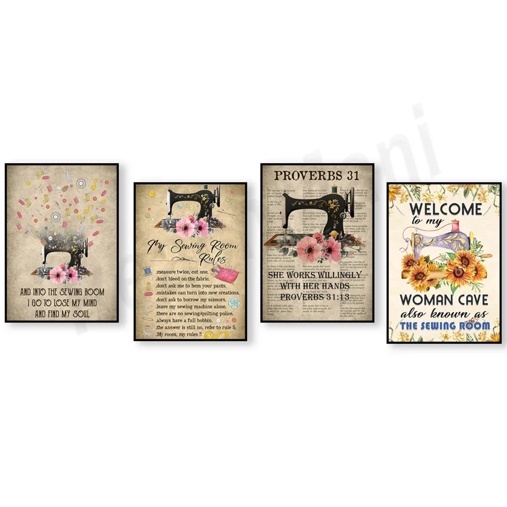 Black Cat Sewing Studio, My Sewing Studio Rules, Welcome to My Women's Exclusive Sewing Poster Decorations, Sewing Gifts