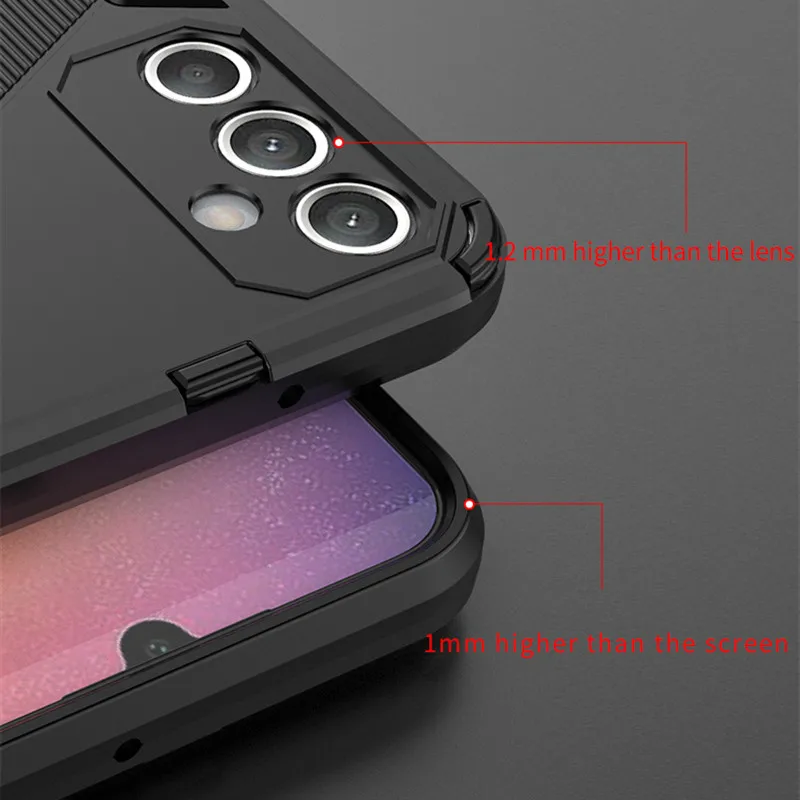 For Samsung Galaxy A25 5G Case For Samsung A25 Cover Punk Style Hard Armor Bracket Bumper For Samsung Galaxy A25 Fundas