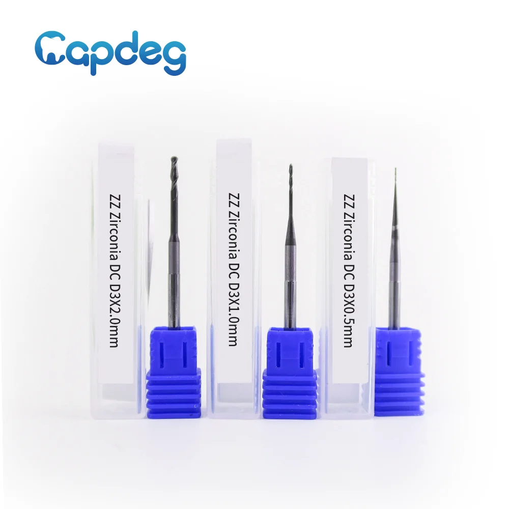 

Zirkonzahn M5 Zirconia Milling Bur Diamond Coated CADCAM Tools 3mm shaft 2.0/1.0/0.5/0.3mm for Laboratory Use