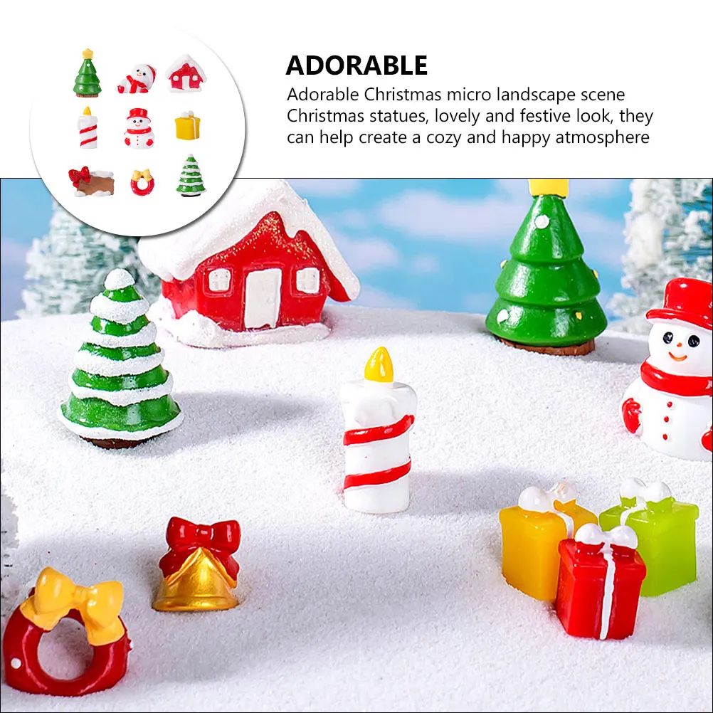 

Santa Claus Snowman Treehouse Decorations Lovely Mini Figure Resin Figures Ornaments Miniature Figurines Small Tiny