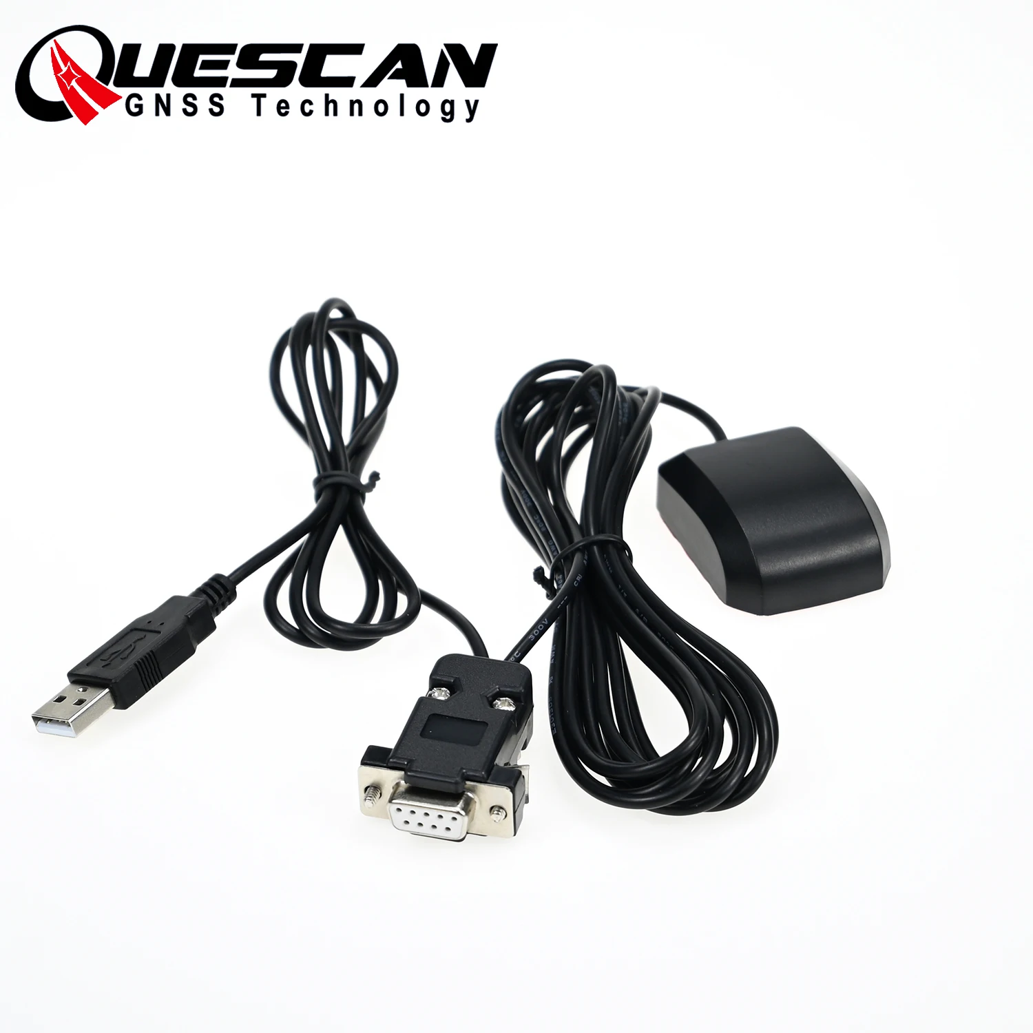 QUESCAN RS232 Szeregowy odbiornik GPS DB9 z zasilaniem USB NMEA0183 Antena RS-232 4800 - 921600 bodów 1-10 Hz