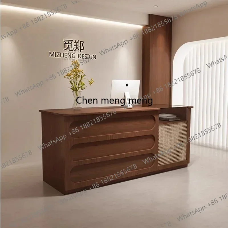 

New arrive home Modern Cream Style Beauty Salon Bar Cashier Company Hotel Curved Front Desk Medical Aesthetics Dental Clinic Rec