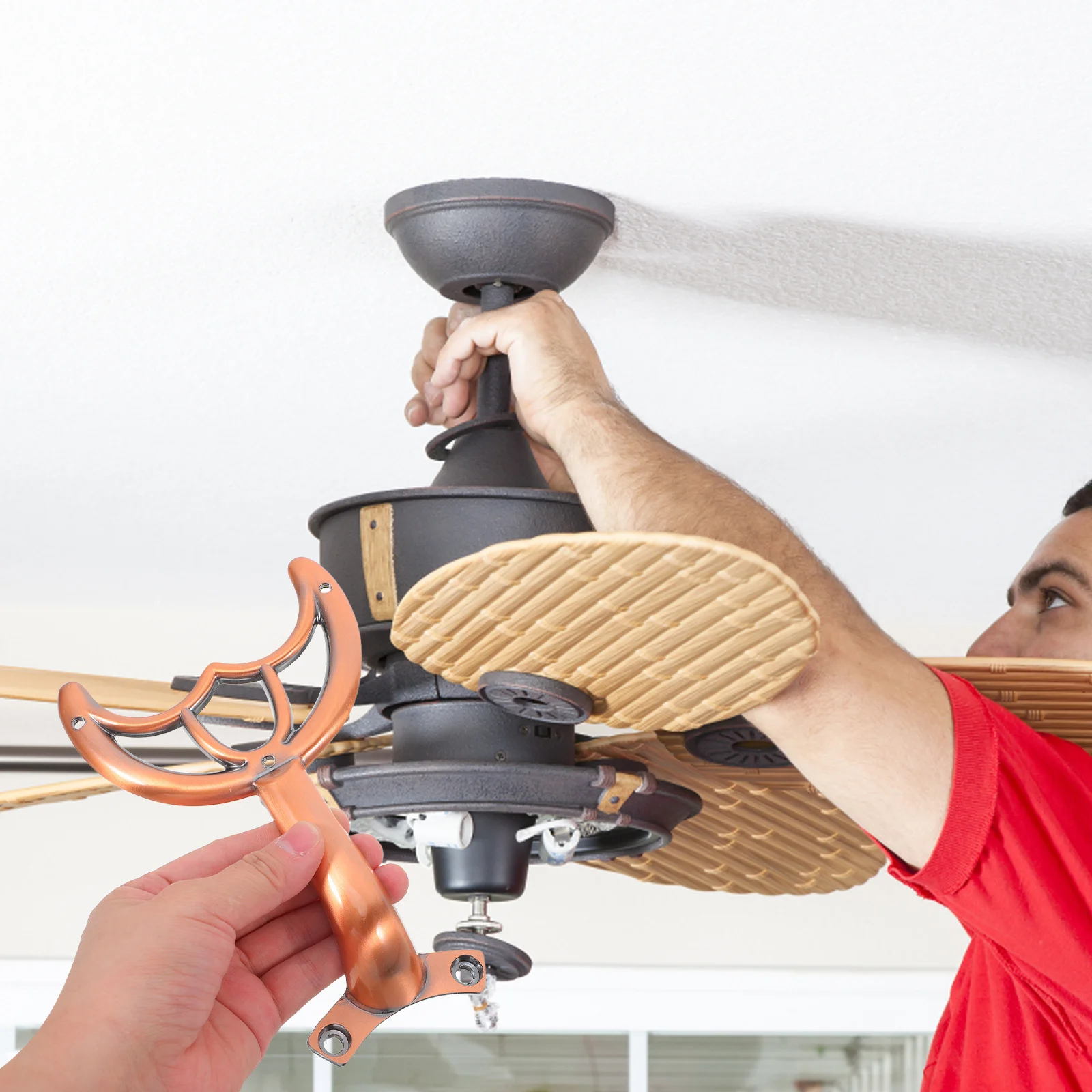 

Metal Replacement Ceiling Fan Blades Arm Stable Mount Indoor Fan Holder for Home Use Accessories Stable Arm Metal Stabilizer