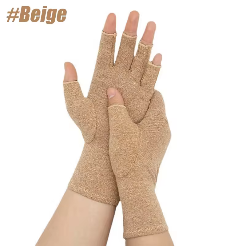 GOMOREON 1Pair Arthritis Gloves Women Men, Carpal Tunnel, Rheumatiod, Tendonitis, Fingerless Hand Thumb Compression Gloves - Image 8