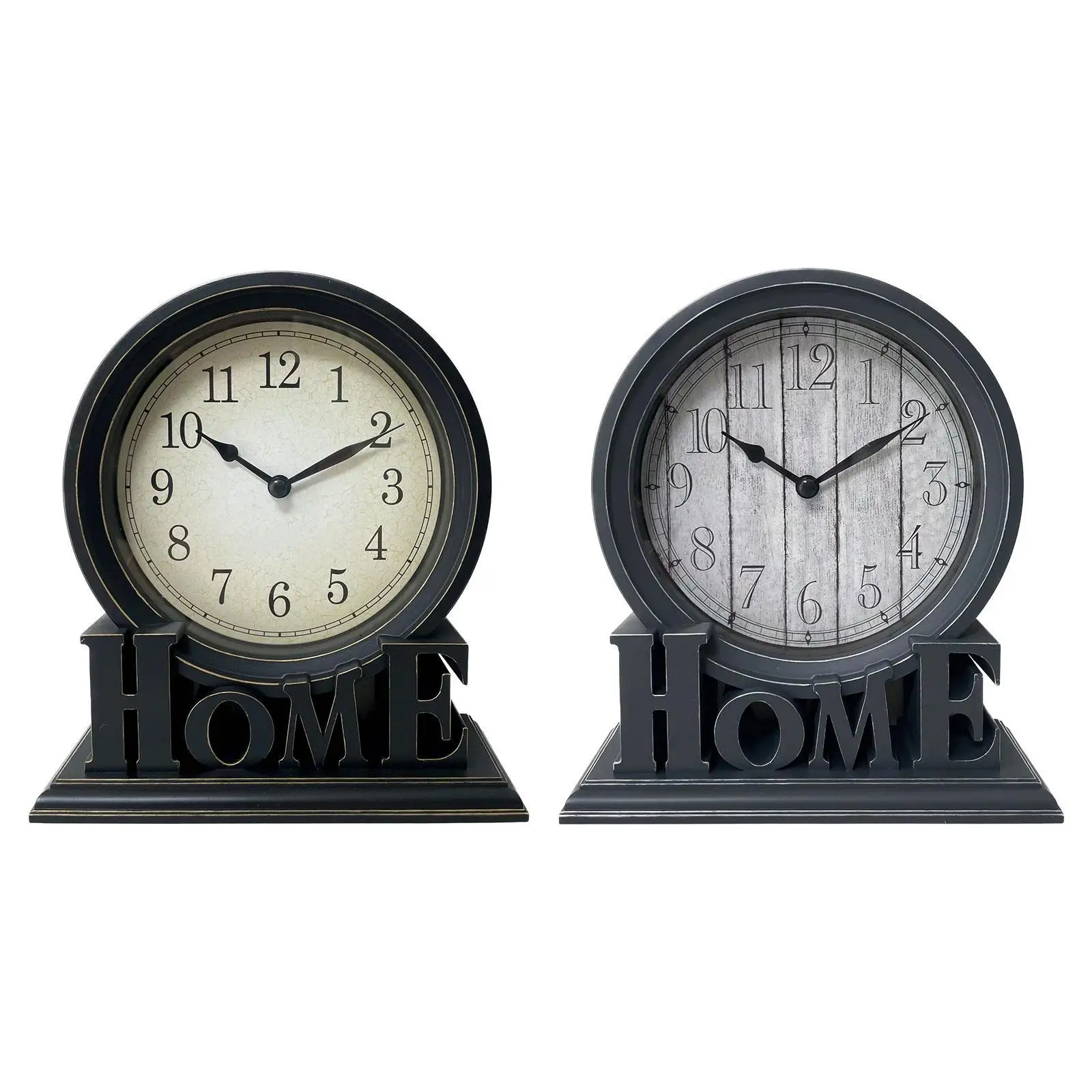 Desk Clock, Decorative European Style Non-Ticking Silent Classic Retro Table