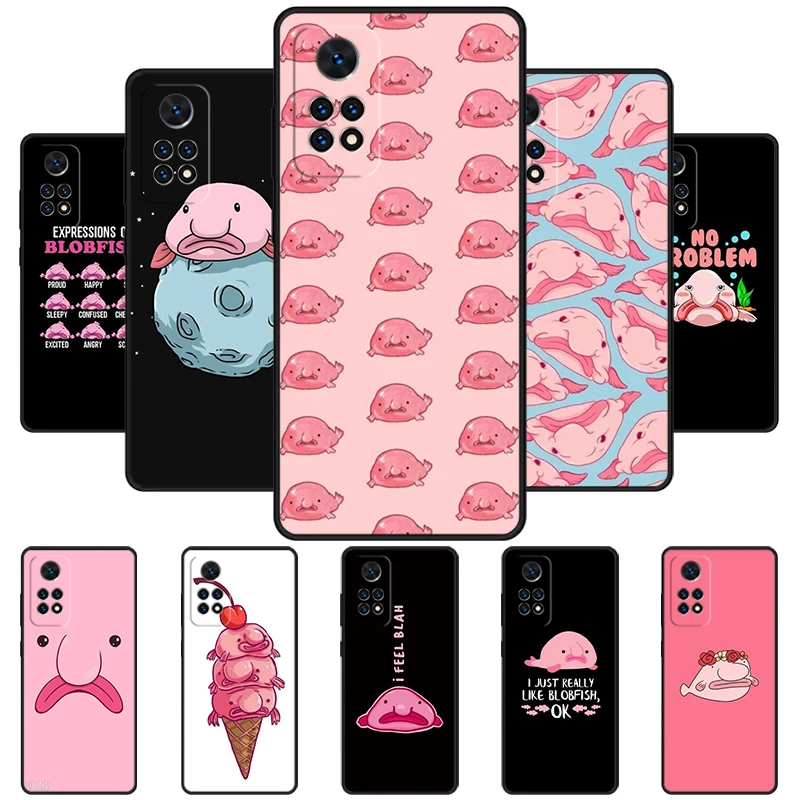 Cartoon Blobfish Phone Case For Redmi Note 11 EPro 11S 10 10T 9S Promax 8 Pro Xiaomi Mi 10 11 12X 12S Ultra Cover