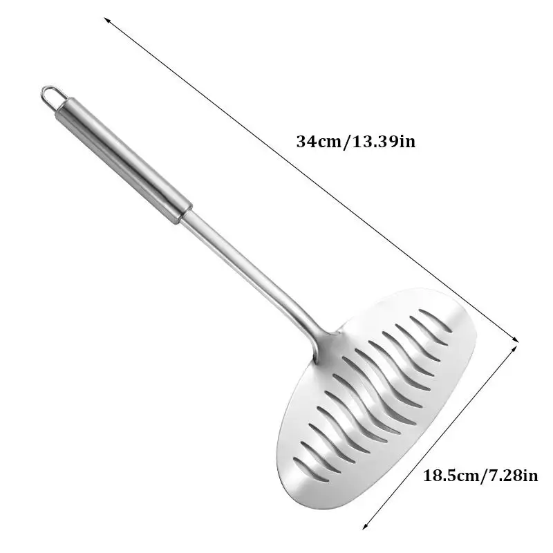 

1pcs Large Stainless Steel Fish Frying Spatula Egg Pan Scoop Nonstick Long Handle Steak Slotted Flat Shovel Kitchen Cooking Tool