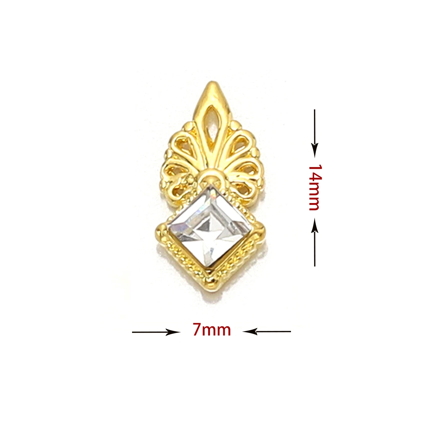 10 strass de metal 3D decoração de arte de unha DIY acessórios de charme de arte de unha por pacote