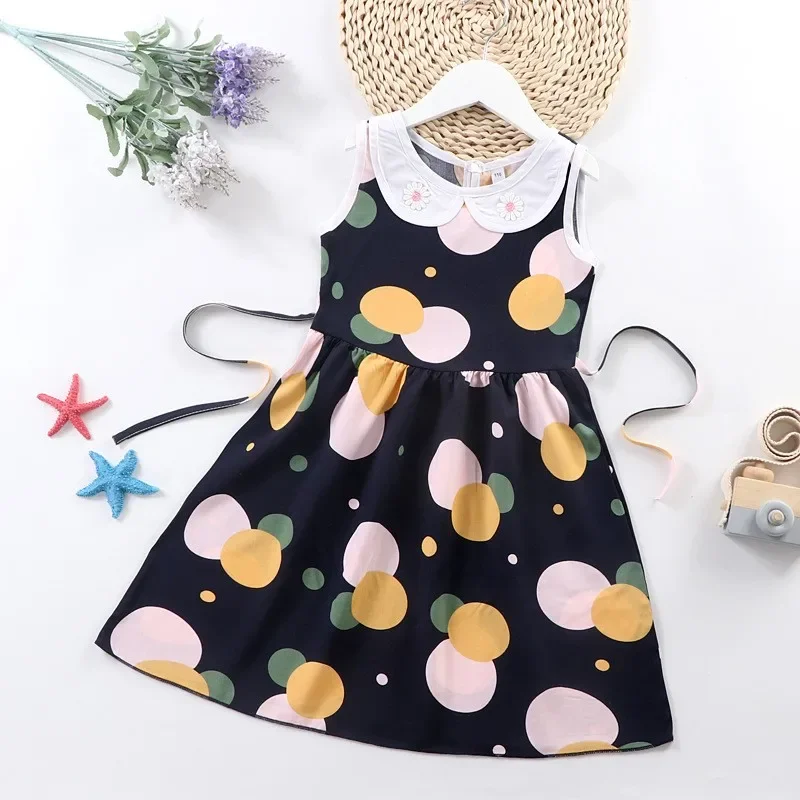 Dress for Girls Clothes Summer Sleeveless Dresses 4 5 6 7-year-old Kids Clothing Printed Fashion Children\'s Nightdress