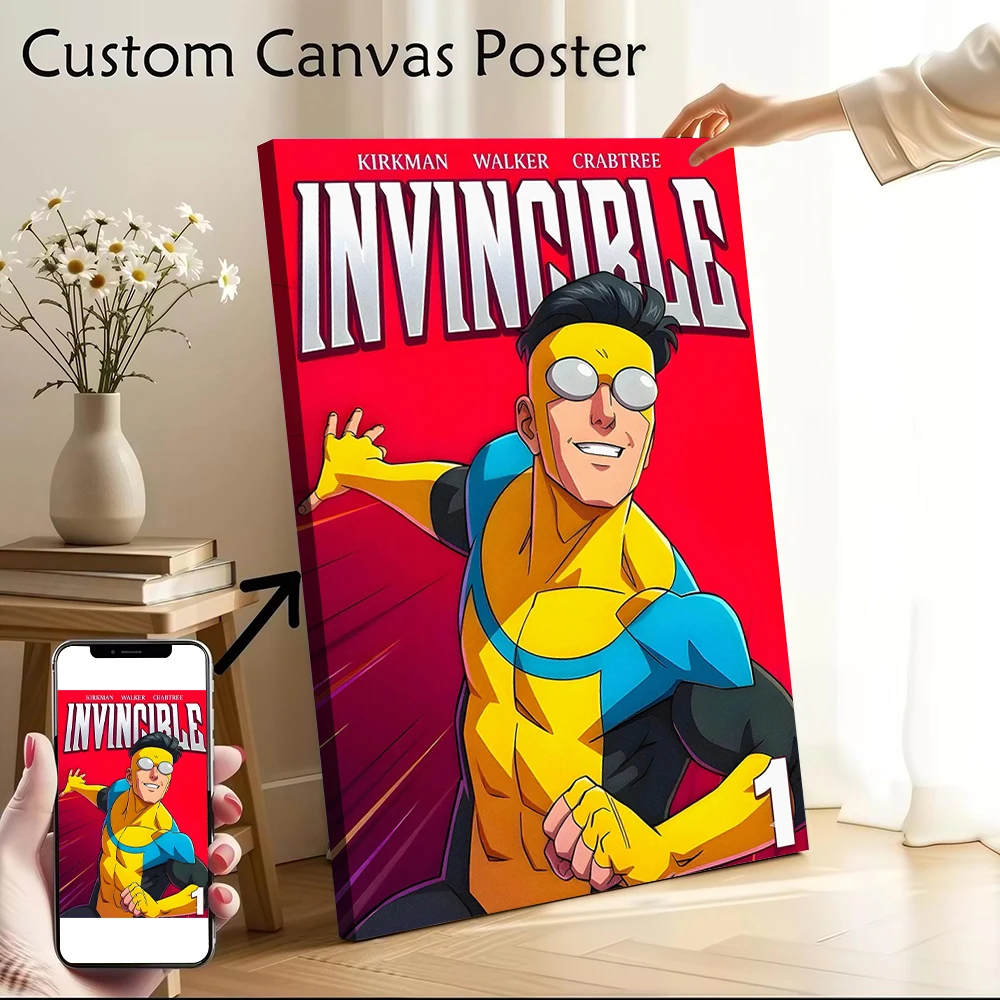 Invincible Comic Book Cover Printed Canvas Poster Custom Pictures Wall Art Canvas Painting for Modern Home Decoration Ornaments