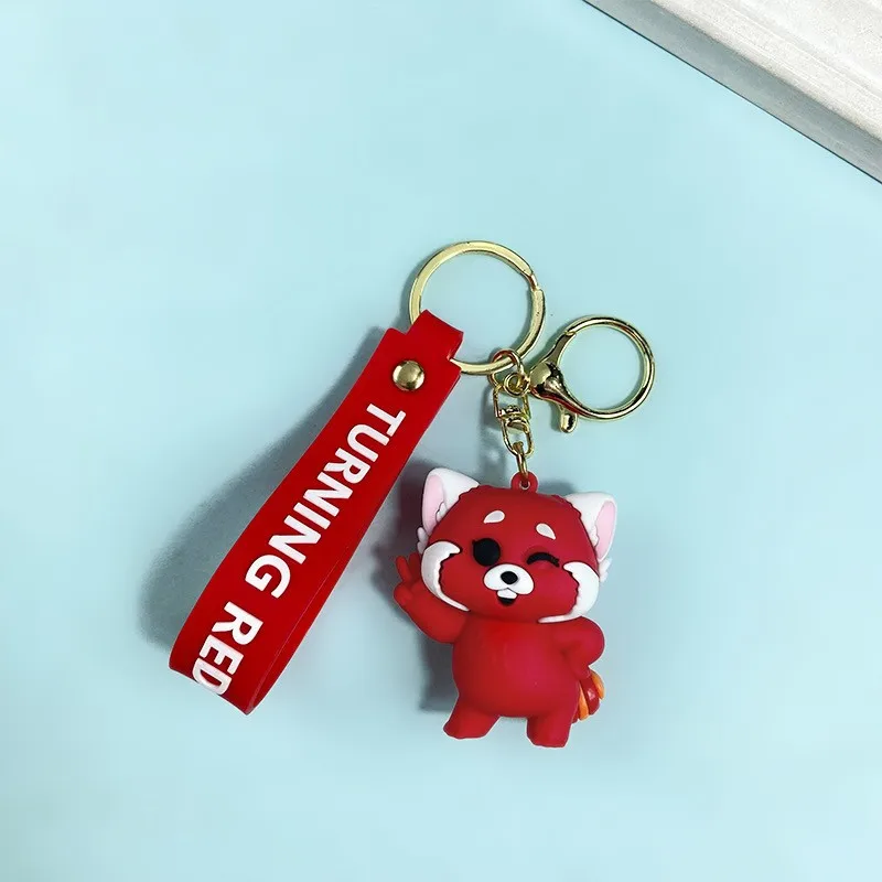 New Cartoon Turning Red Gnomes Keychain Pendant Bag Car Keychain Accessories Valentine\'s Day Wedding Anniversary Birthday Gift
