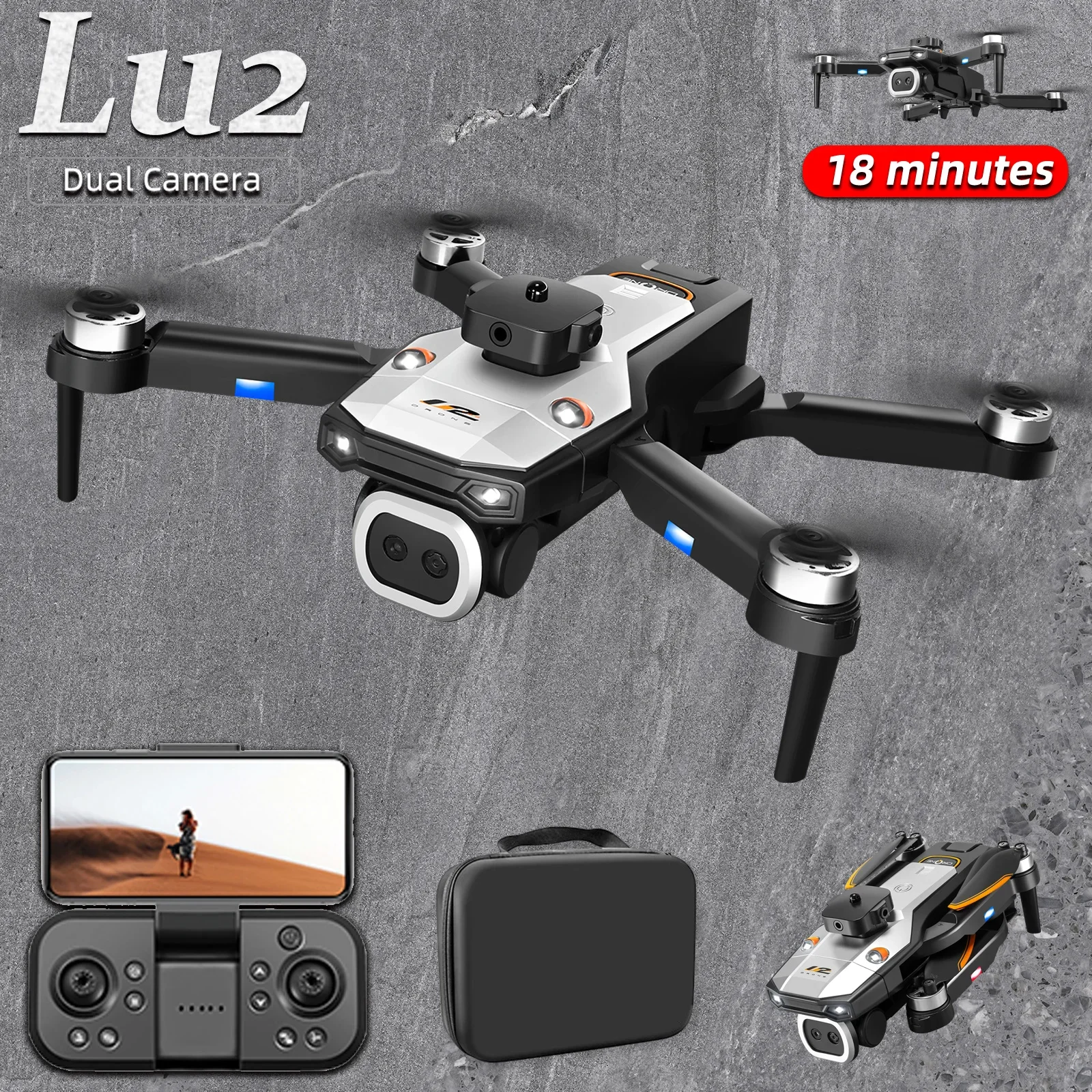 Hot Lu2 Drone Flying 18Min 4K Profesional 720P HD Camera Obstacle Avoidance Aerial Photography Brushless Foldable Quadcopter