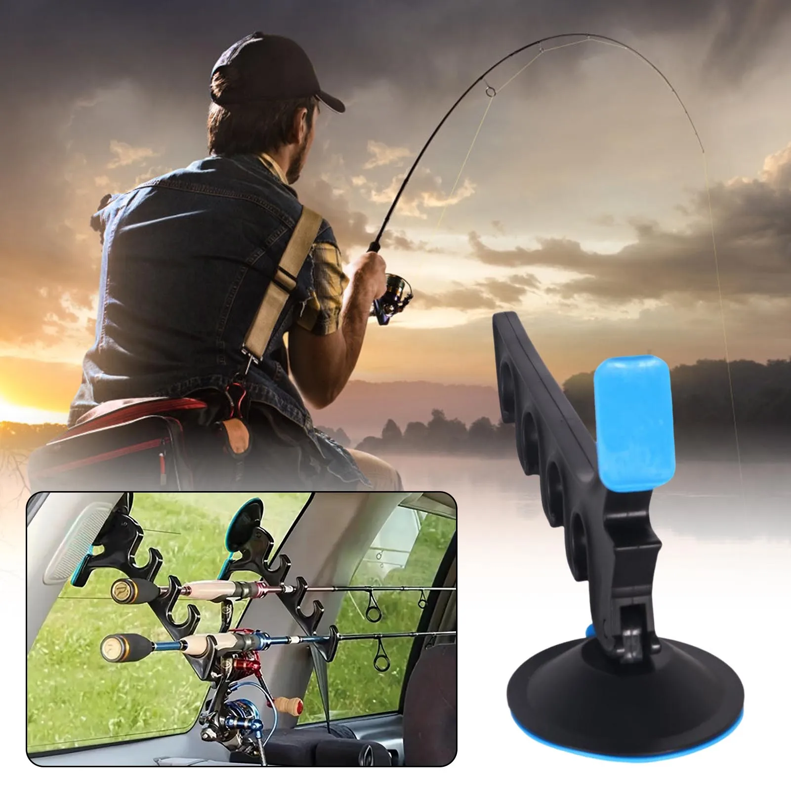Suction Cup Fishing Rod Rack Save Space Compact and Lightweight Design Suitable for Game Rooms Restaurants