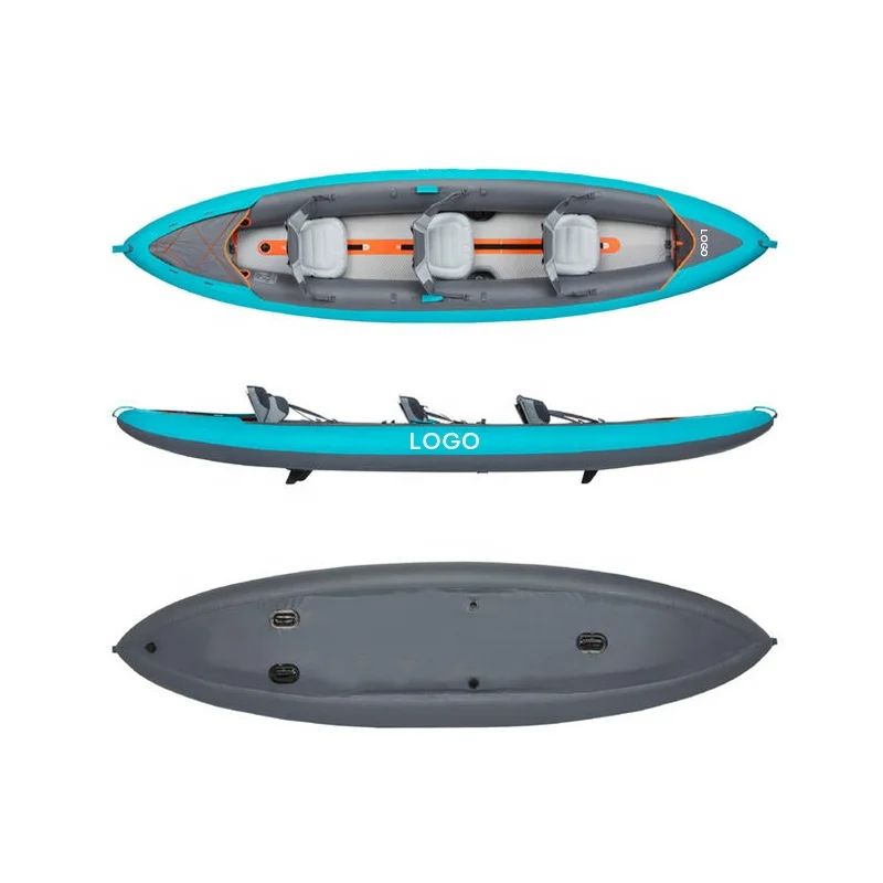 High Pressure Drop Stitch Floor Inflatable Kayak For 2 Or 3 People