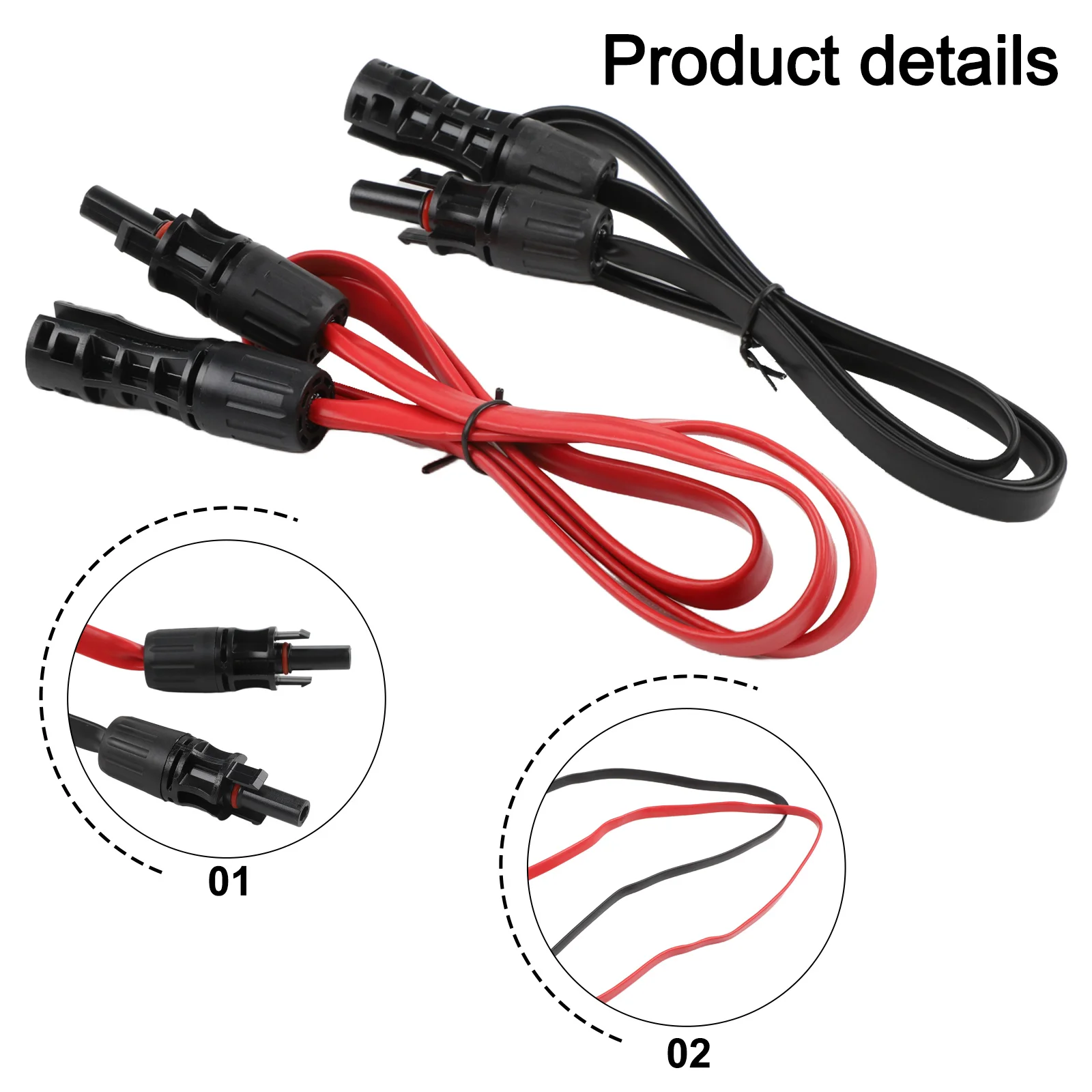 Flexible Flat Cable Flat Solar Cable For Solar Module Integration 100cm Length 4mm Cross Section Compatible With PV Connectors