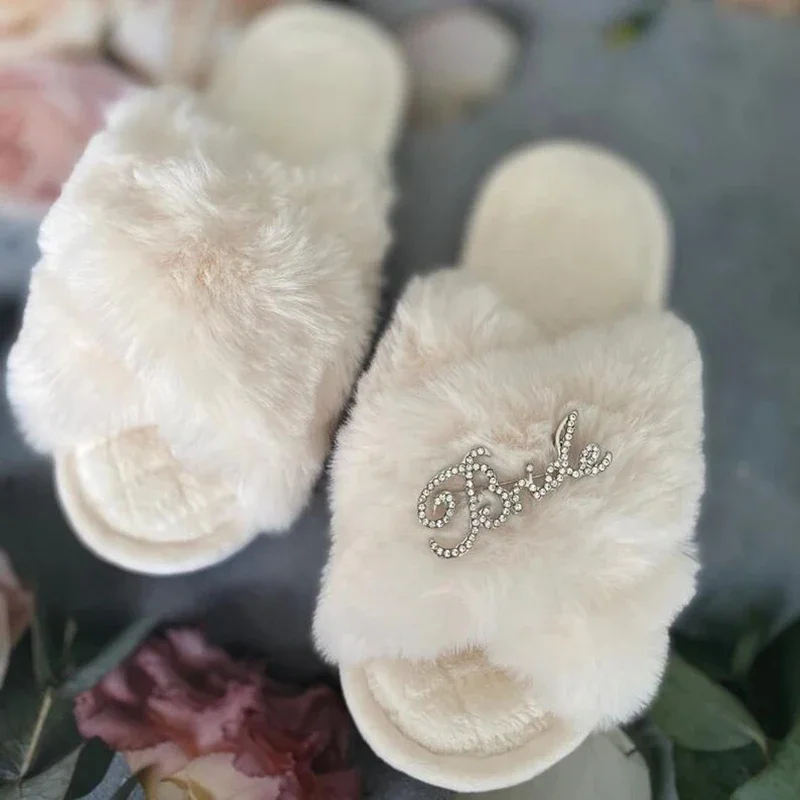 

Bride to Be Slippers fall autumn winter Wedding Bridal Shower future Mrs Honeymoon trip Bachelorette hen Party decoration Gift