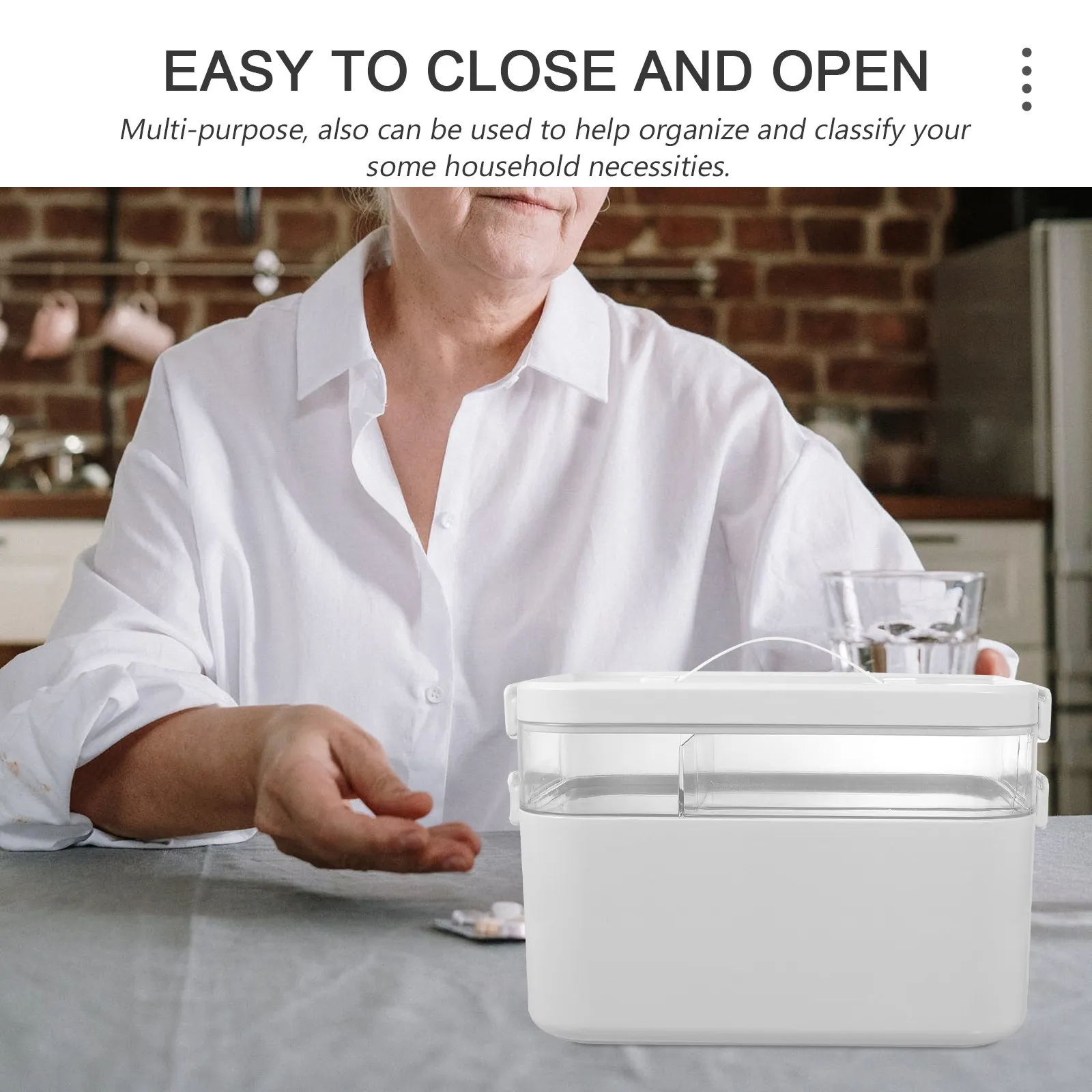 1Pcs Portable First Aid Medicine Chest Large Capacity Household Storage Box Handheld Kit Travel Outdoor