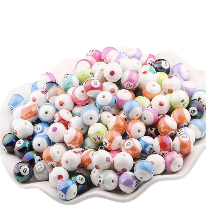 Wholesale 46pcs/lot 16mm uv color print geometry rounds billiards balls resin beads diy jewelry garment hair accessory