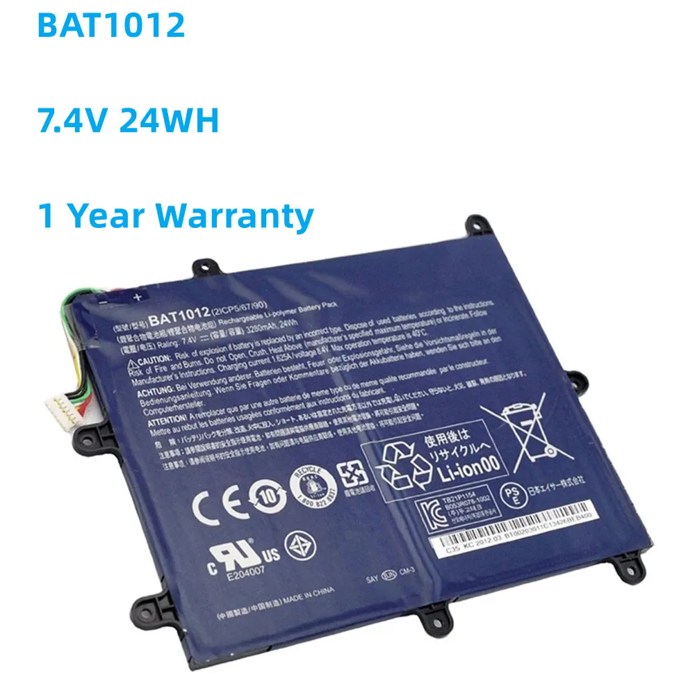 

BAT-1012 BAT1012 Laptop Battery For Acer Iconia TAB A200 A520 Series 2ICP5/67/90 BT.00203.011 BAT1012 7.4V 24WH 3280mAh