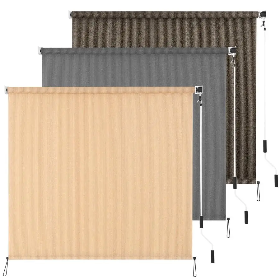 

Outdoor Roller Shade 5 W x 8 L Cordless Patio Shades Roll Up Outdoors Blinds with UV Protection, Exterior Roller Shades Cloth fo