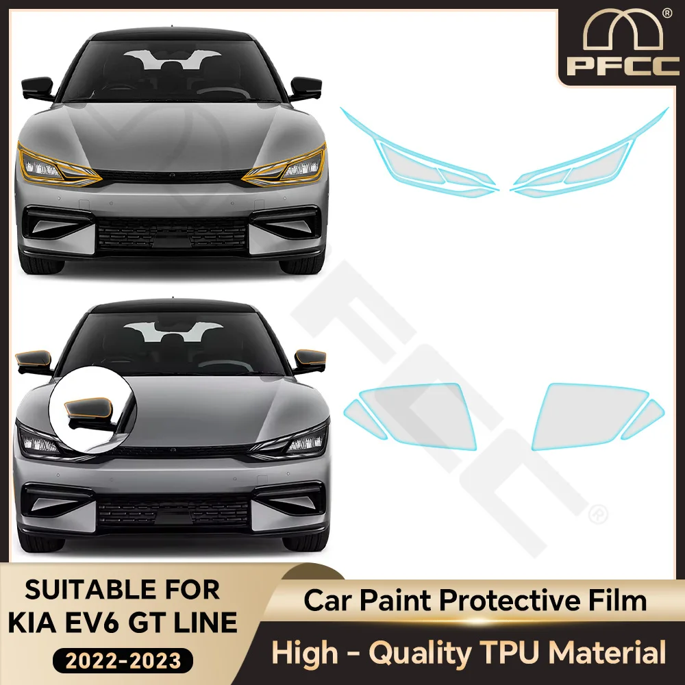 

Protection Film for KIA EV6 GT-line 2022 2023 Headlight Rearview PPF Precut Kit Clear Anti Scratch Transparent Sticker