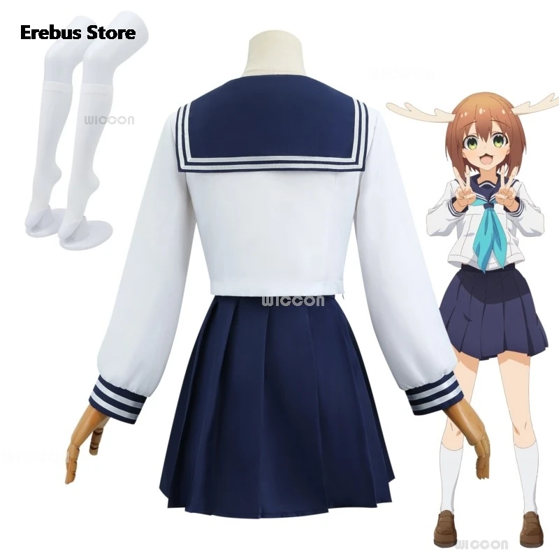 2024 Anime Noko Shikanoko Nokonoko Koshitantan Mijn Hertenvriend Nokotan Jurk Cosplay Meisjes Jk Uniform Outfit Pruikengewei Decor