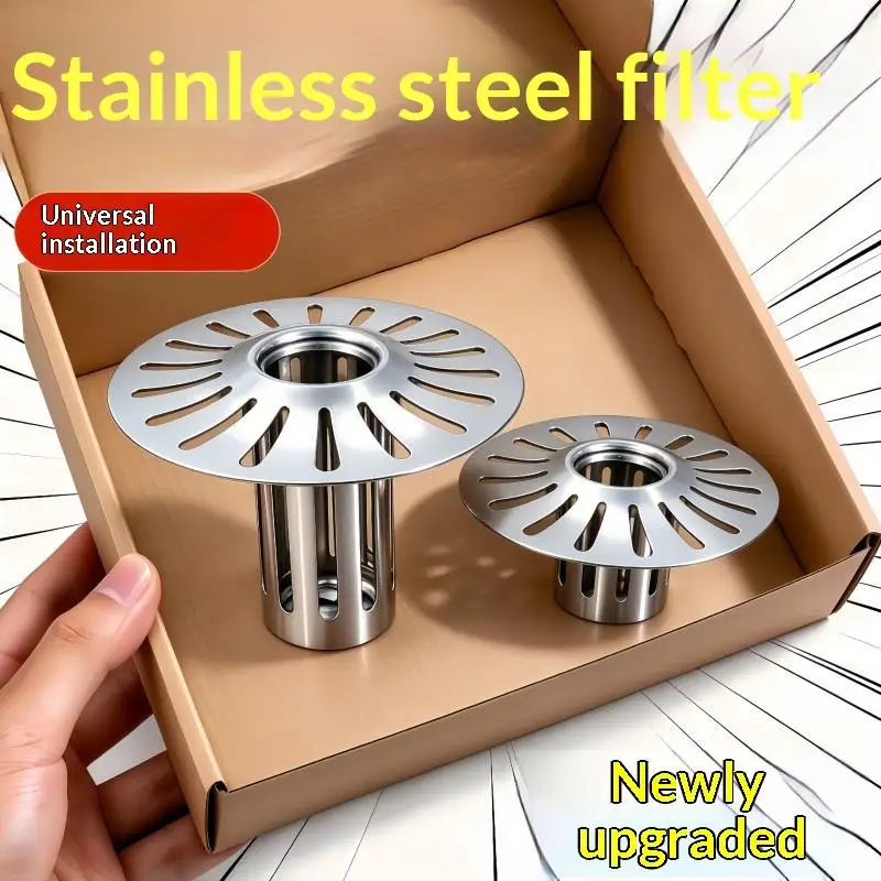 Stainless Steel Shower Floor Drain Anti-odor Sink Strainer Backflow Preventer Dual-purpose Floor Drain Dectable Drain Filter