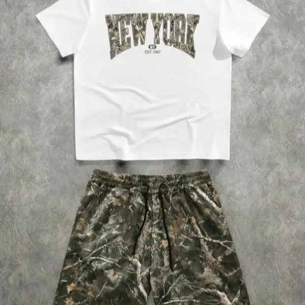 

New NS Clothing Sets Men's Casual Sportswear T-irt Sve Length 7 orts Autumn Season Faion Comfortable Breathable