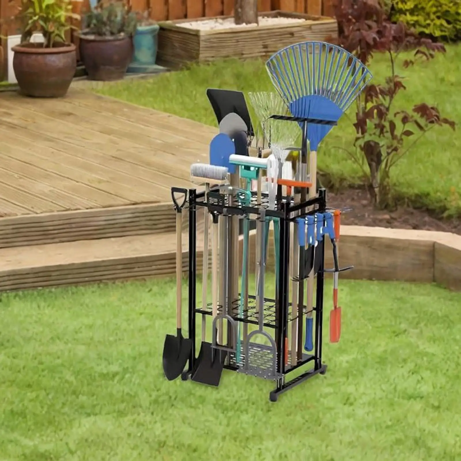 

Garden Tool Organizer 3 Tier Home Essentials Heavy Duty for Shed Brooms Lawn
