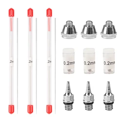 Set 3 0.2/0.3/0.5Mm Bình Bơm Phun Vòi Phun Kim Airbrushes Xịt Phun Sơn Phun Linh Kiện Thay Thế dụng Cụ Phụ Kiện