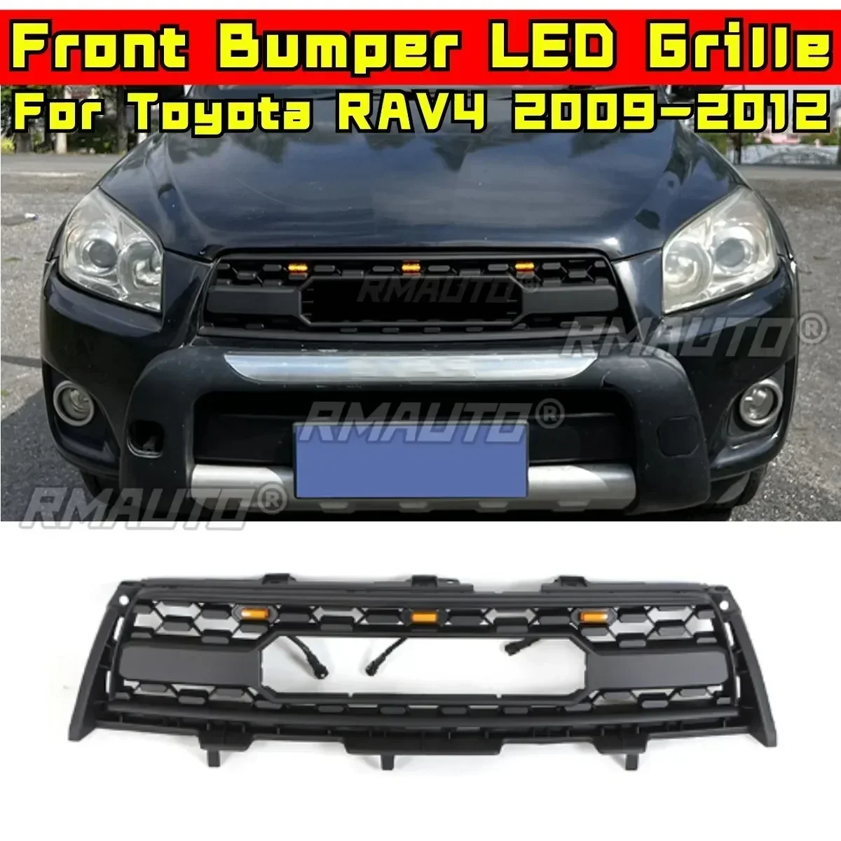 Paraurti Griglia Per Toyota RAV4 2009-2012 Auto Paraurti Anteriore Racing Grill Body Kit In Plastica ABS Paraurti Anteriore Griglia Accessori Auto