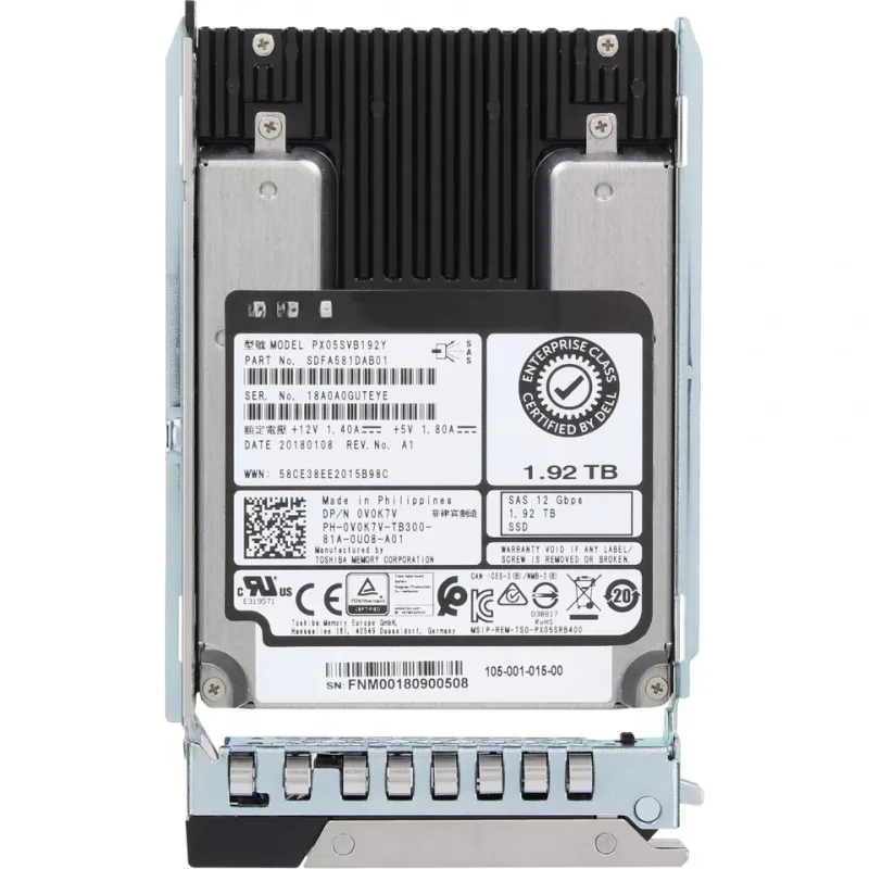 

Новый твердотельный накопитель Z для DELL 0V0K7V V0K7V PX05SVB192Y 1.92 ТБ 2.5" SAS 12G MU SSD