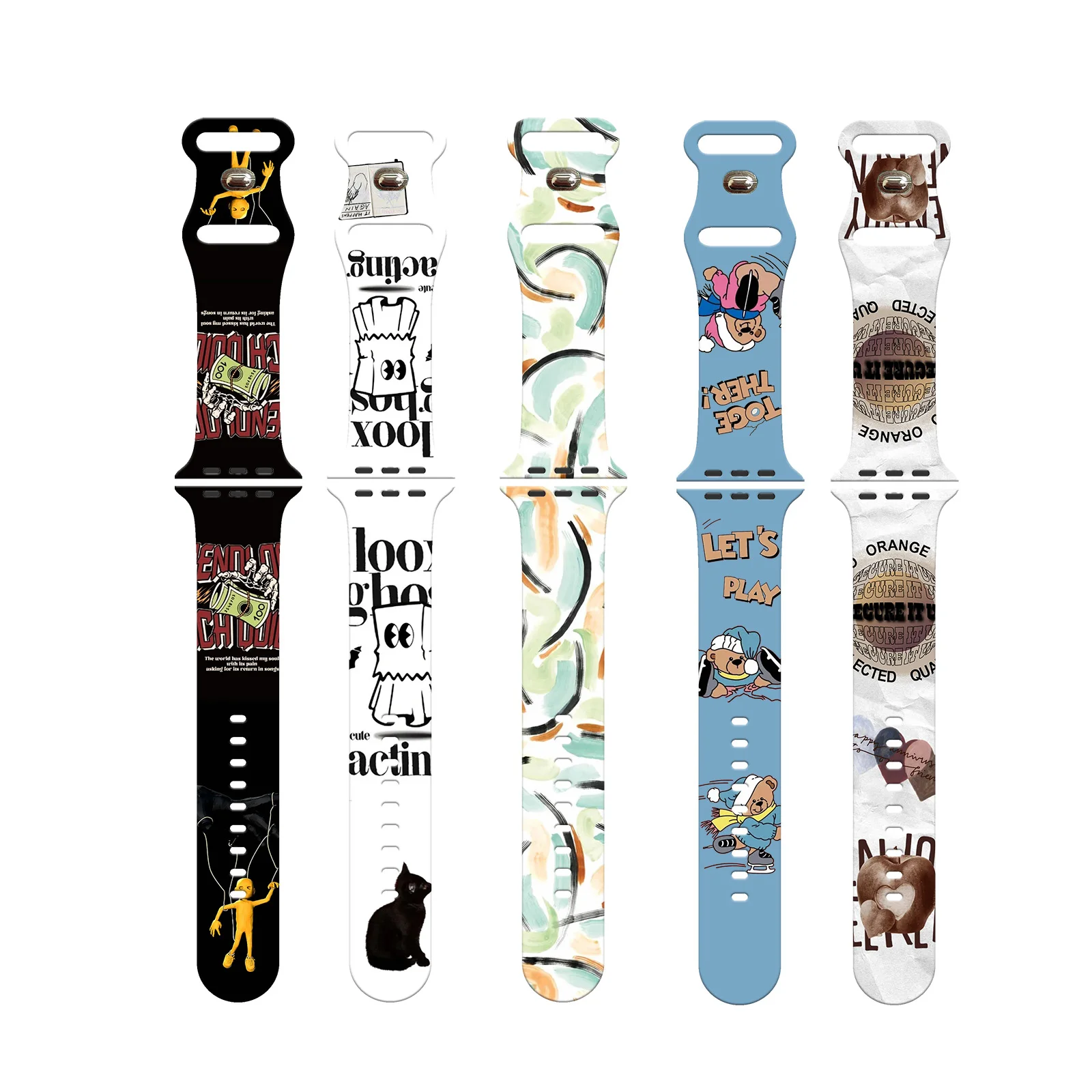 

Cool Fashion Print Strap for Apple Watch 10 9 8 7 Silicone Band Replaceable Bracelet for iWatch 38mm 40mm 41mm 42mm Watchband