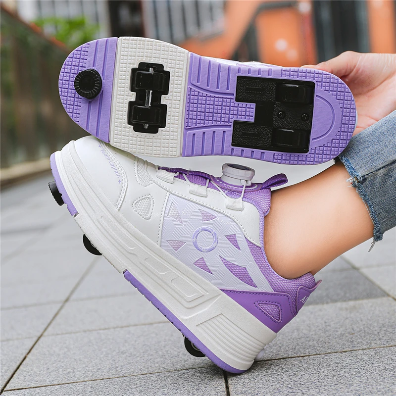 

Roller Skates Kids Four Wheels With Sneakers for Girls Detachable Roller Shoes Sport Casual Fashion Children Walking Skateboard